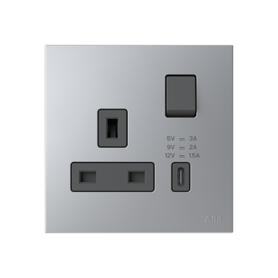 Socket outlet BS with USB Silver - Zenit BS