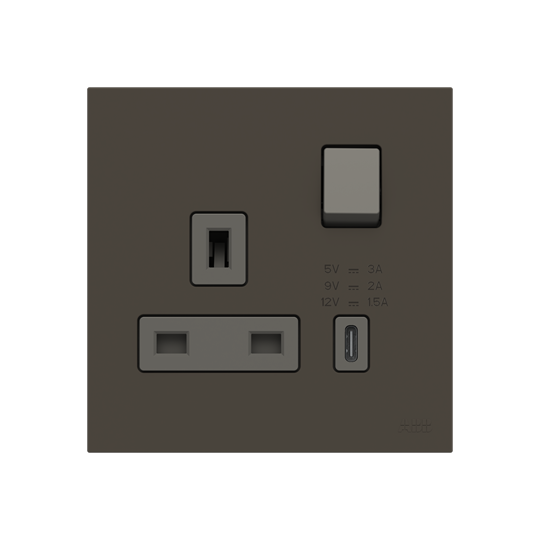 Socket outlet BS with USB Anthracite - Zenit BS – Image 3 of 3