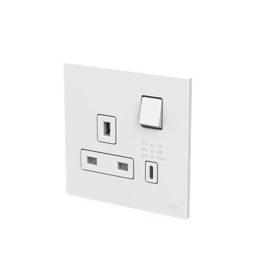 Socket outlet BS with USB White - Zenit BS – Image 3 of 3