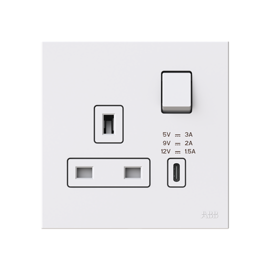 Socket outlet BS with USB White - Zenit BS – Image 2 of 3
