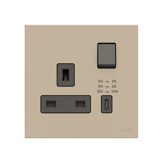 Socket outlet BS with USB Champagne - Zenit BS – Image 2 of 3
