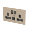 Socket outlet BS with USB Champagne - Zenit BS