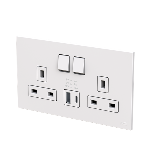 Socket outlet BS with USB White - Zenit BS – Image 3 of 3