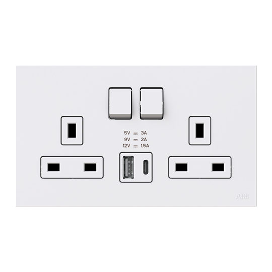 Socket outlet BS with USB White - Zenit BS – Image 2 of 3