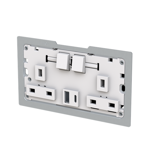 Socket outlet BS with USB White - Zenit BS – Image 3 of 3