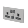 Socket outlet BS with USB Silver - Zenit BS