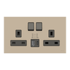 Socket outlet BS with USB Champagne - Zenit BS