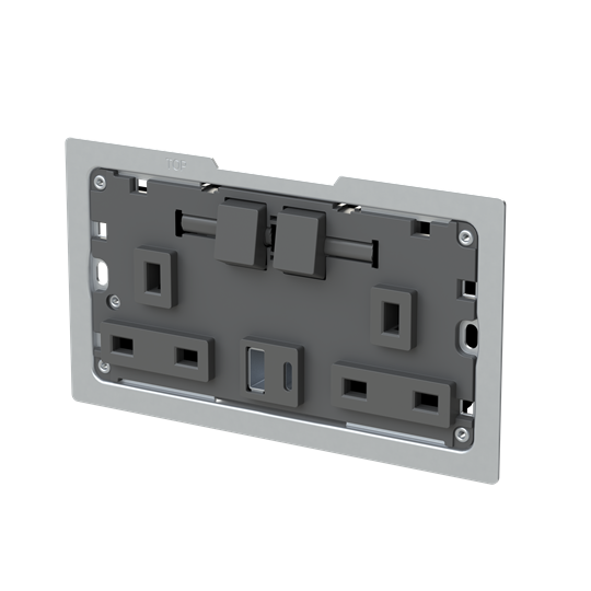 Socket outlet BS with USB Anthracite Polished - Zenit BS – Image 2 of 2