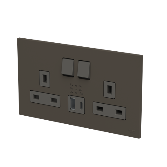Socket outlet BS with USB Anthracite - Zenit BS – Image 3 of 3