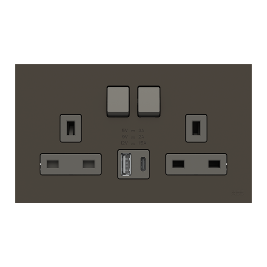 Socket outlet BS with USB Anthracite - Zenit BS – Image 2 of 3