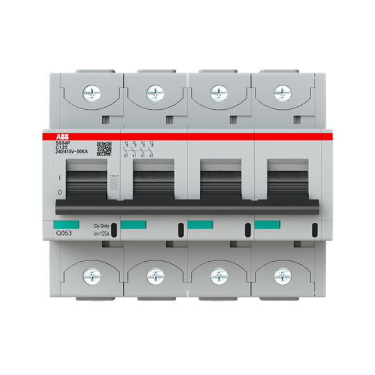 S804P-C125 High Performance Circuit Breaker. C Characteristic. 50kA, 125A, 4P