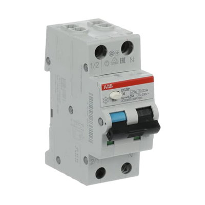 Residual Current Circuit Breaker with Overcurrent Protection DS201 - 1P+N - 30 mA - 6 A - C - Type A
