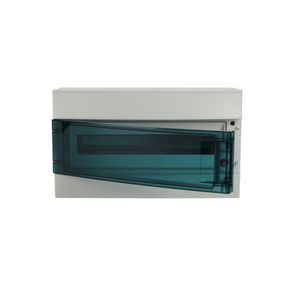 Consumer unit , Surface mounting, 18 modules, 1 row(s), IP65, Door: Single, Plastic, Transparent, Dimensions: 250 mm x 430 mm x 155 mm