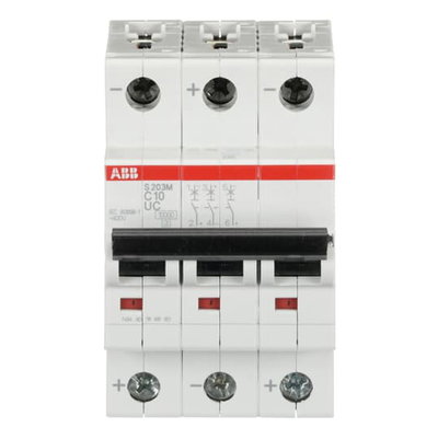 Miniature Circuit Breaker - S200MUC - 3P - 10 A - C - (AC) 10 kA
