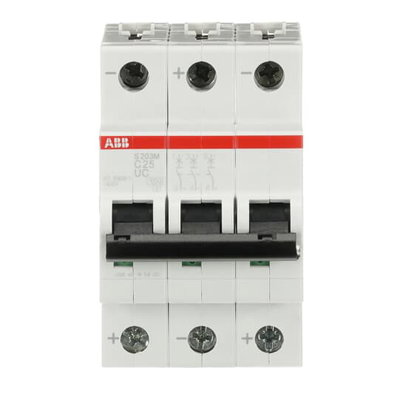 Miniature Circuit Breaker - S200MUC - 3P - 25 A - C - (AC) 10 kA
