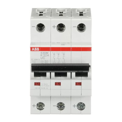 Miniature Circuit Breaker - S200MUC - 3P - 32 A - K - (AC) 10 kA