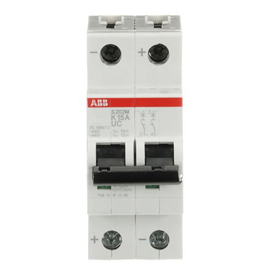 Miniature Circuit Breaker - S200MUC - 2P - 15 A - K - (AC) 10 kA