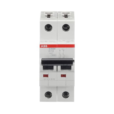 Miniature Circuit Breaker - S200M - 2P - 13 A - D - (AC) 10 kA