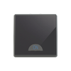 Switch 1-way 2-pole switch Black Glass - Millenium
