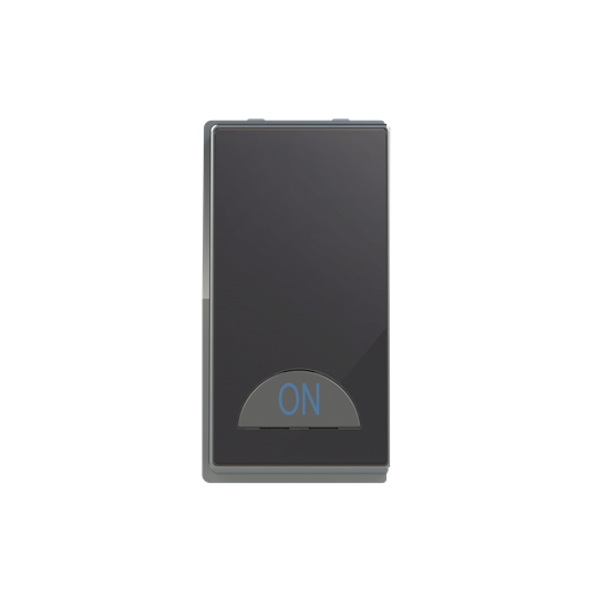 Switch 1-way Double Pole 2-pole switch Black Glass - Millenium