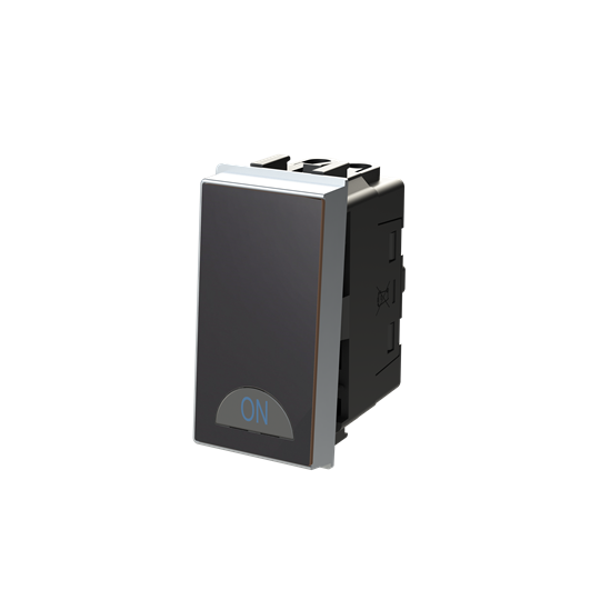 Switch 1-way Double Pole 2-pole switch Black Glass - Millenium – Görsel 3 / 3