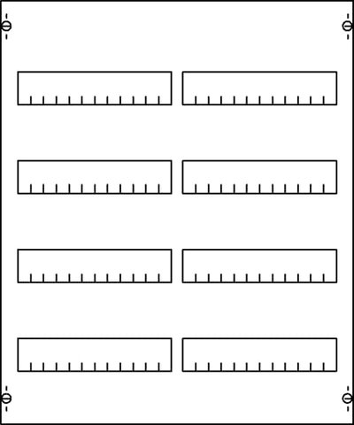 DIN rail mounting devices module, 600 mm x 500 mm x 120 mm , 4 rows , 0 GU , Field width: 2