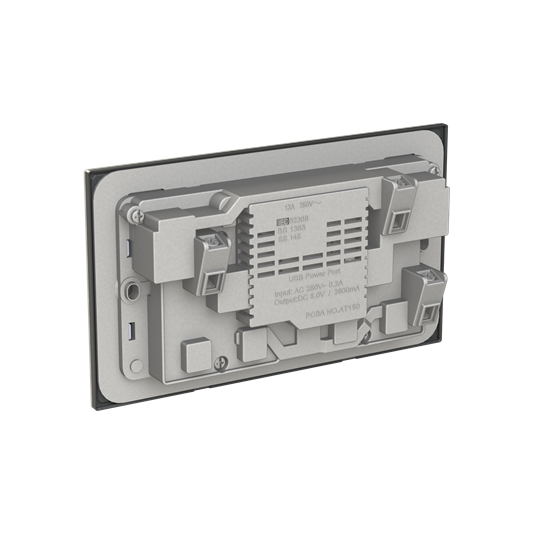 Socket outlet BS with USB Dune Grey - Millenium – Görsel 2 / 3
