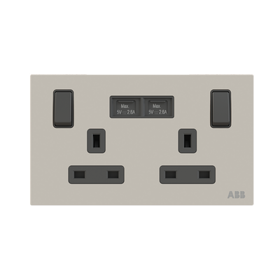 Socket outlet BS with USB Dune Grey - Millenium
