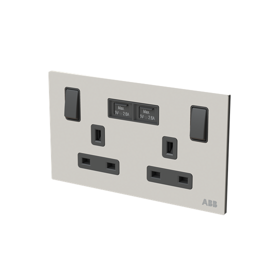 Socket outlet BS with USB Dune Grey - Millenium – Görsel 3 / 3