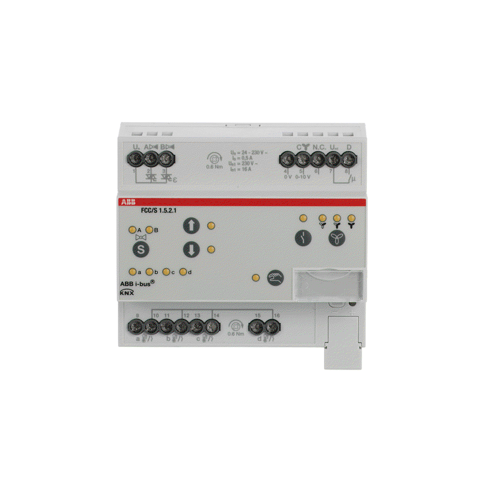 FCC/S1.5.2.1 Fan Coil Controller, 2 x PWM, 0-10 V, Manual Operation, MDRC