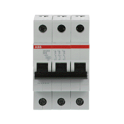 Miniature Circuit Breaker - SH200 - 3P - 6 A - B - (AC) 6 kA