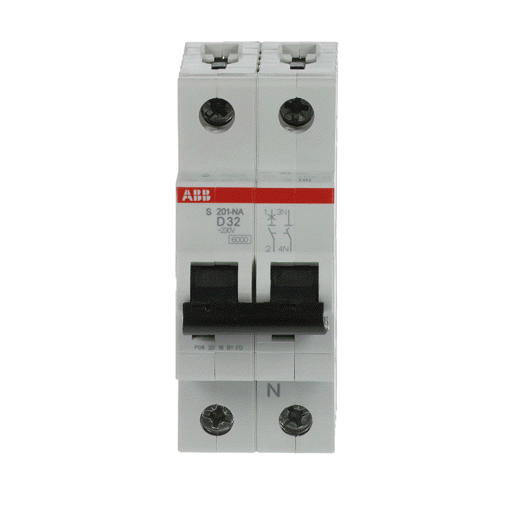 Miniature Circuit Breaker - S200 - 1P+N - 32 A - D - (AC) 6 kA