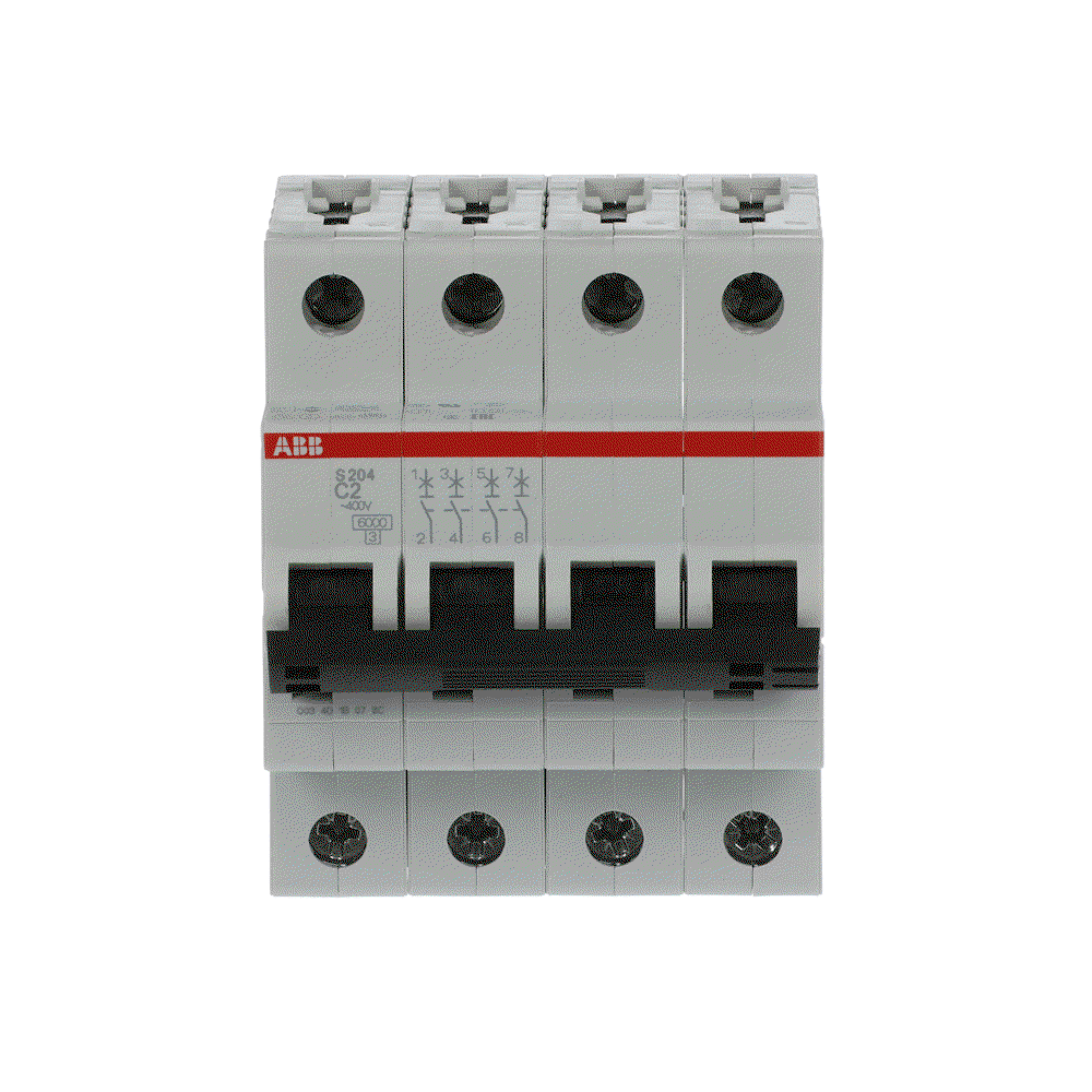 Miniature Circuit Breaker - S200 - 4P - 2 A - C - (AC) 6 kA