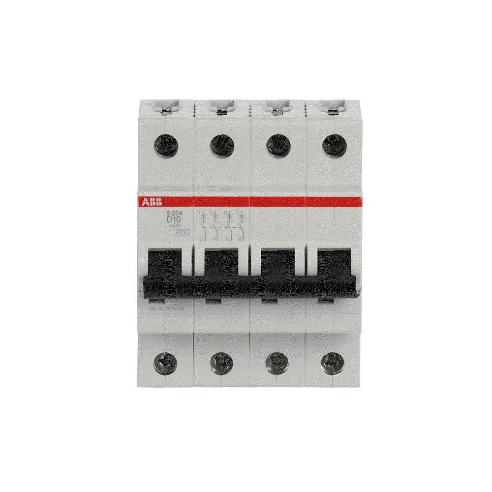 Miniature Circuit Breaker - S200 - 4P - 10 A - D - (AC) 6 kA