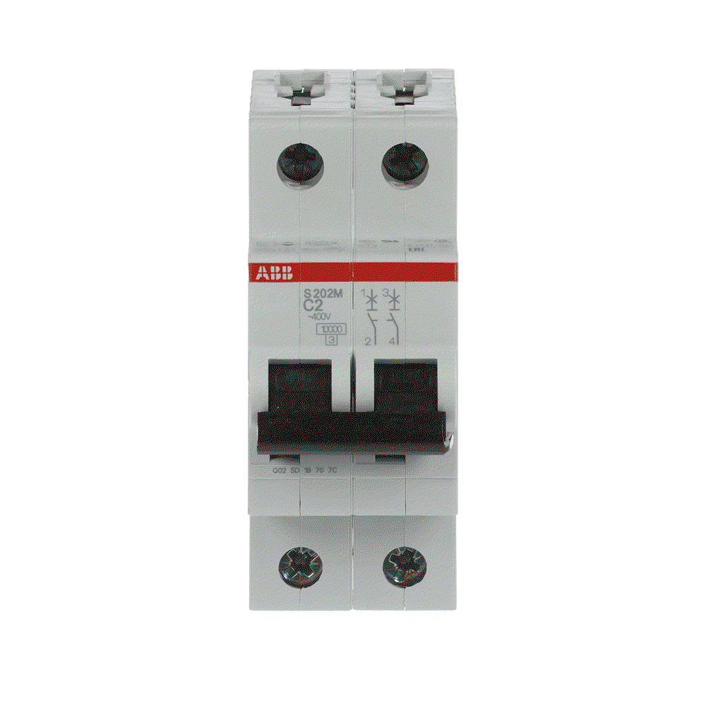 Miniature Circuit Breaker - S200M - 2P - 2 A - C - (AC) 10 kA