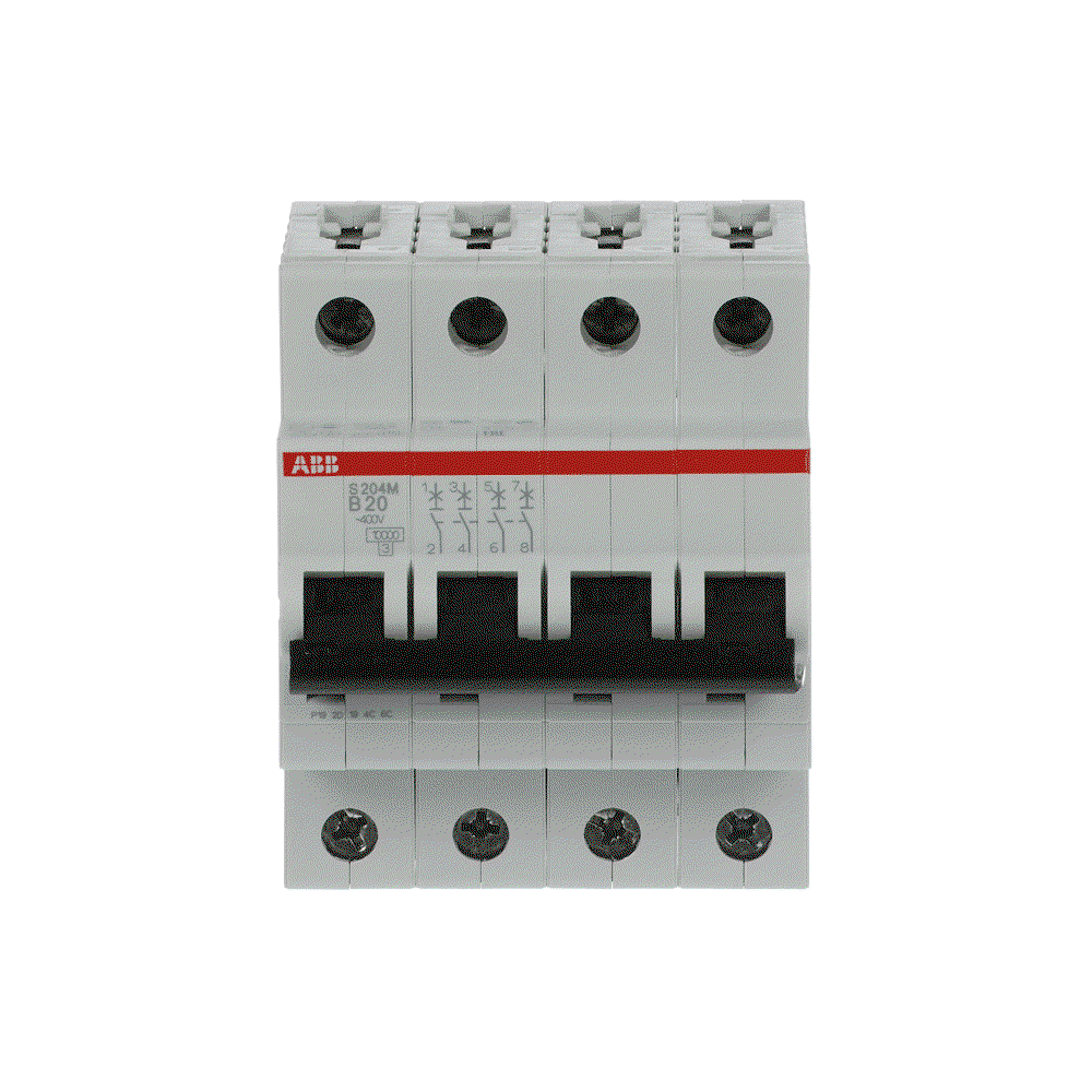 Miniature Circuit Breaker - S200M - 4P - 20 A - B - (AC) 10 kA