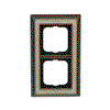 Cover frame 2-gang antique brass decor ivory white - Busch-Dynasty