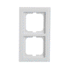 Cover frame 2-gang white glass - Busch-axcent pur