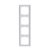 Cover frame with labelling field, vertical with label space 4-gang studio white - future linear
