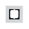Cover frame 1-gang white glass - carat