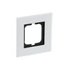 Cover frame 1-gang white glass - carat
