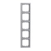 Cover frame 5-gang aluminium silver - future linear