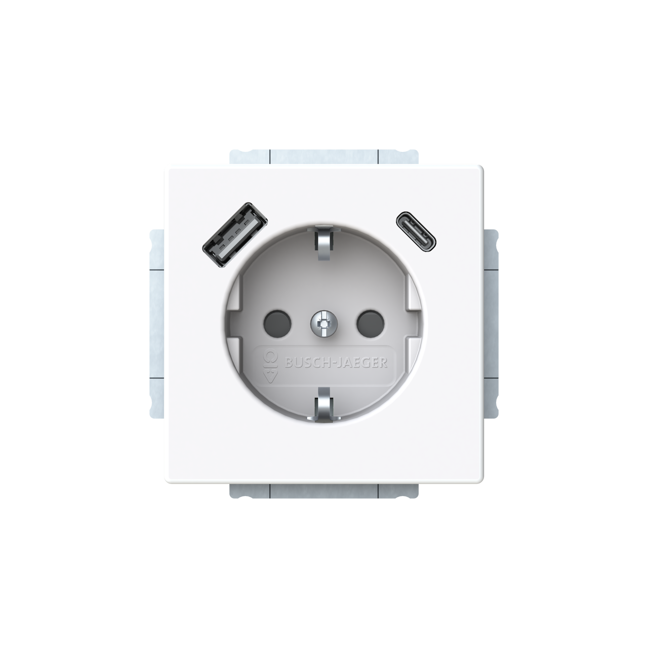 SCHUKO® USB socket insert Safety Shutter with USB A/C studio white - Platform 63 – Görsel 3 / 5