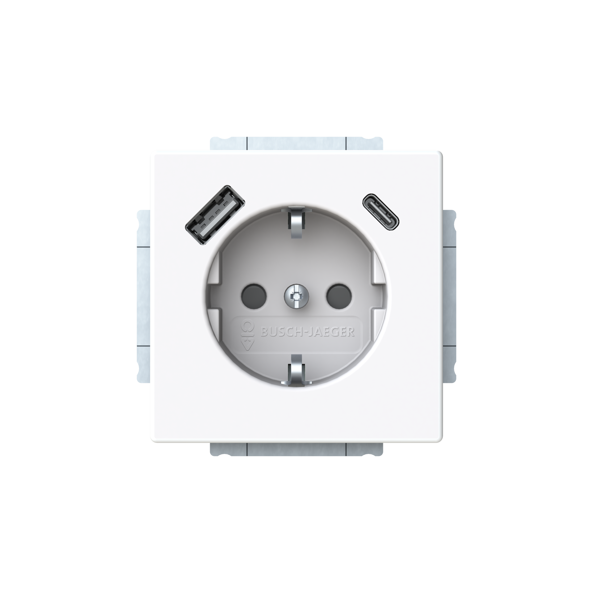SCHUKO® USB socket insert Safety Shutter with USB A/C studio white - Platform 63 – Görsel 3 / 5