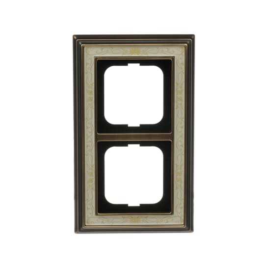 Cover frame 2-gang(s) antique brass decor ivory white - Busch-Dynasty – Görsel 3 / 5