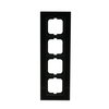 Cover frame 4-gang glass black - carat