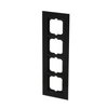 Cover frame 4-gang glass black - carat
