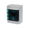 Consumer unit  MISTRAL65, Surface mounting, 4 modules, 1 row(s), IP65,  Door: Single, Plastic, Transparent, Dimensions: 202 mm x 152 mm x 117 mm