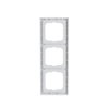 Cover frame with labelling field, vertical with label space 3-gang studio white - future linear