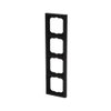 Cover frame 4-gang black matt - future linear - matt
